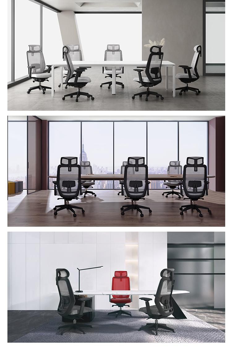 Factory Wholesale Headrest Height Adjustable High Back Ergonomic Office Chair