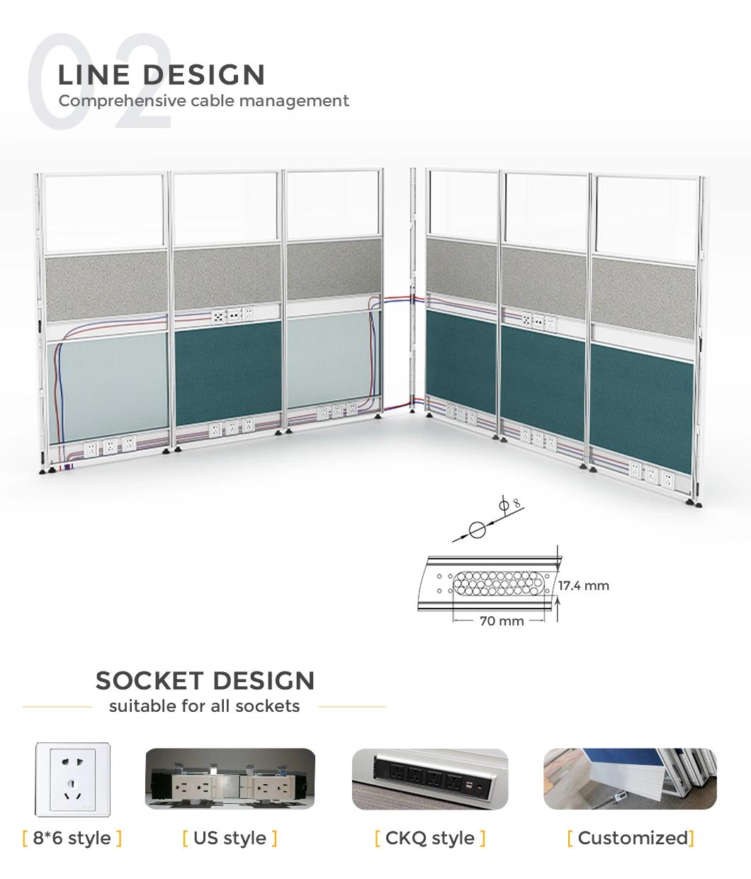 Foshan Manufacturer Modern Modular Office Furniture Cubicle Design Single Person Works Station Desk for Office