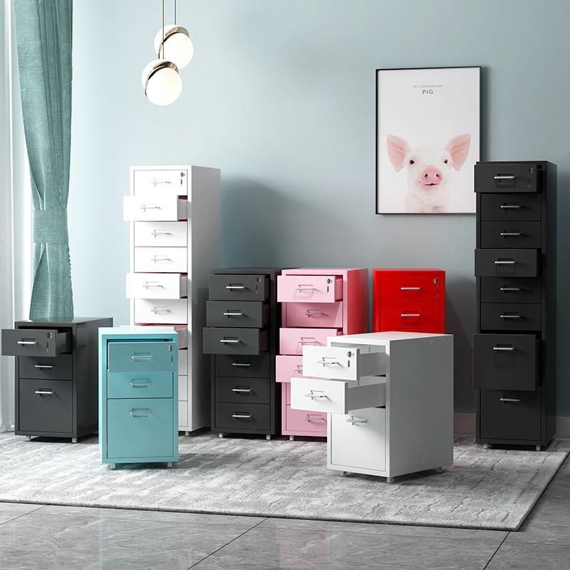 Knock Down Structure Movable Drawer Storage Cabinet