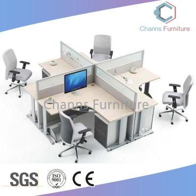Cheap Modern Office Glass Partition Cubicle Wooden Workstation (CAS-W31460)