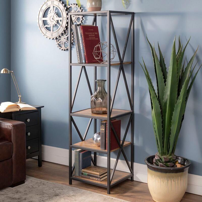 Home Furniture Supplier Fully Knock Down Metal Bookcase Book Storage Rack