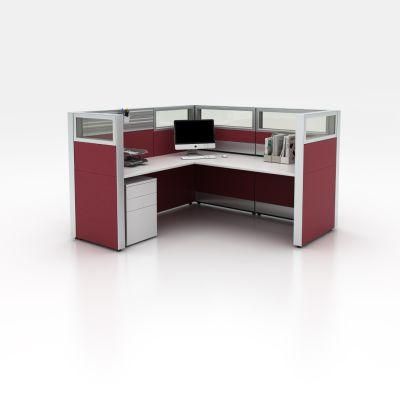 Foshan High End Modern Style L Shape Sound Proof Wooden Office Cubicle Design for Sale