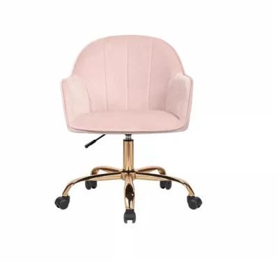 Comfortable Fabric Office Chair Lift Swivel Leisure Chair Chromed Base