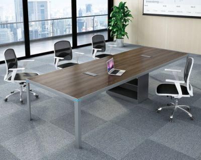 Office Furniture Steel Leg Conference Table MDF Wholesale Walnut Color