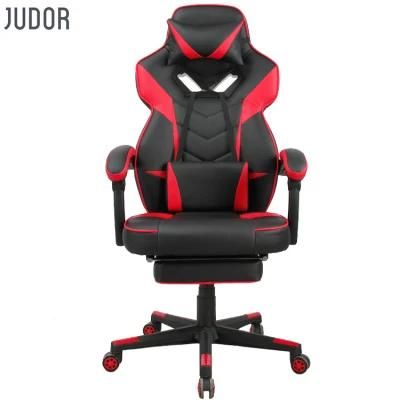 Judor Red Computer Swivel Ergonomic Office Racing Gaming Chair with Footrest Office Furniture En1335 Certified En12520 Certified