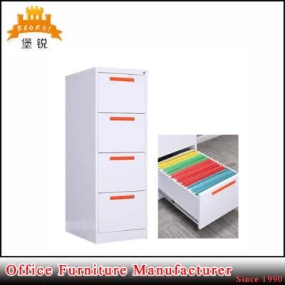 New Design of White Steel Office 4-Drawer Filing Cabinet Furniture with Keys