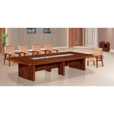10 Persons Classic Wood Office Conference Table with Chairs