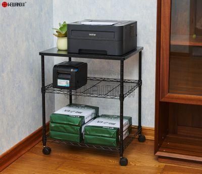 Products Deskside Wire Machine Stand Series / Adjustable Rolling 3 Tier Printer Storage Rack