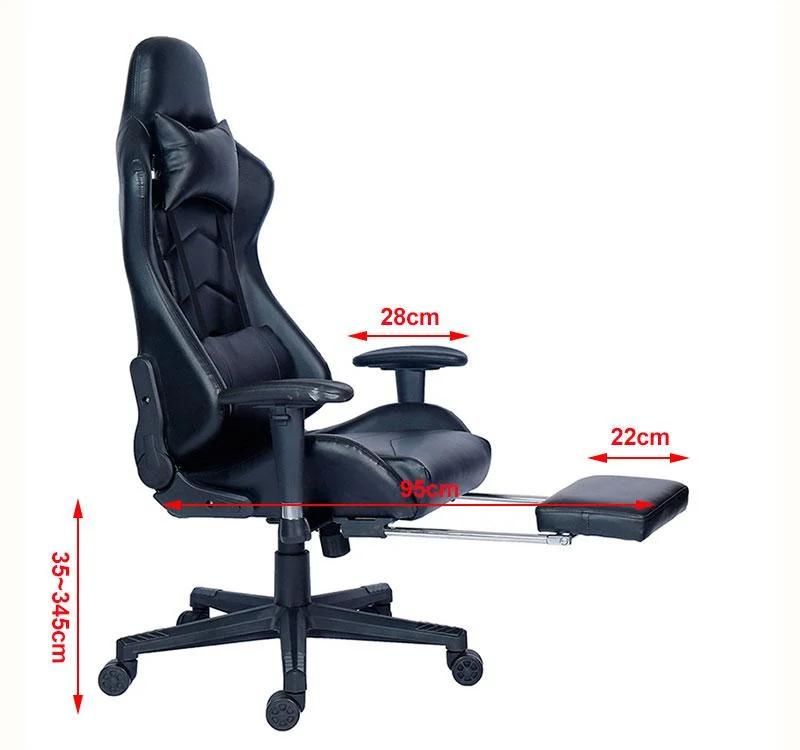 Ergonomic Leather Office Racing PC Computer Gaming Chair with Footrest