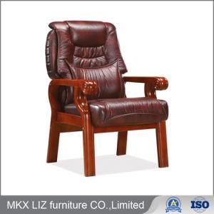 Classical Solid Wood Genuine Cow Leather Conference Meeting Chair (D336)