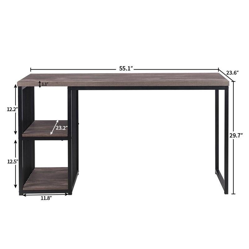 Metal Computer Writing Desk Simple Study Desk with Storage Shelves