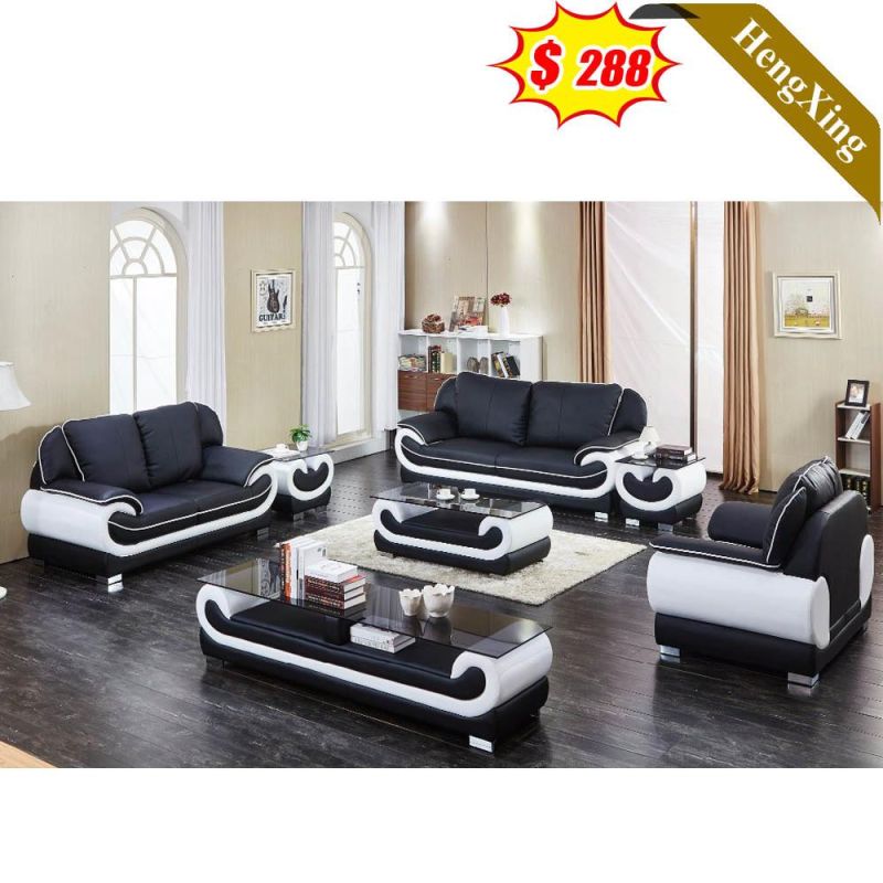 High End Modern Design Living Room Sofa Set Wooden PU Leather Fabric Functional Sofa