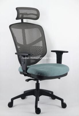 High Back Nylon High Base Caster Adjust Headrest Available Adjustable Armrest Mesh Computer Manager Chair