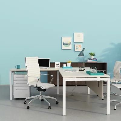 Modern Executive Luxury Wooden Laminate Desktop Metal Legs CEO Manager Office Desk