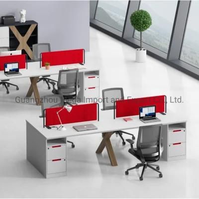 Furniture Set 4 Seats Office Workstation Table with Storage