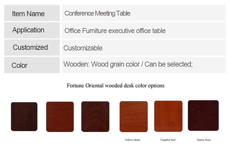 Classic Teak Wood Walnut Meeting Table Design for Conference Room