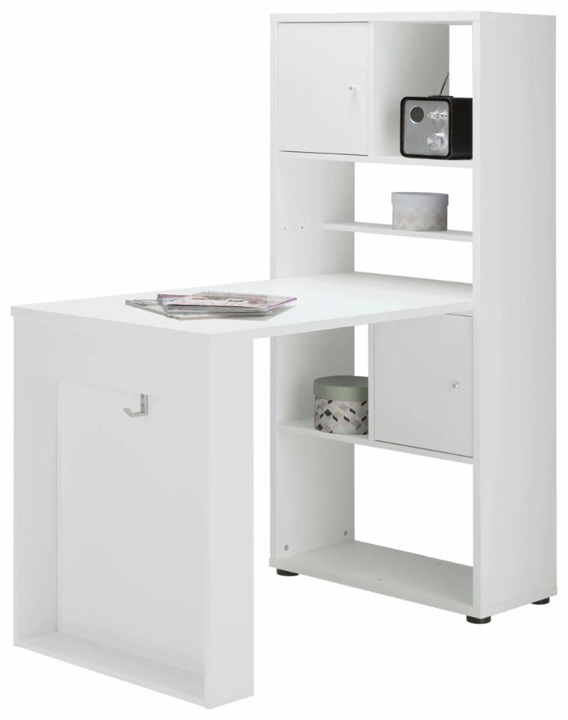 L-Shaped White Adjustable Corner Laptop Table Computer Desk