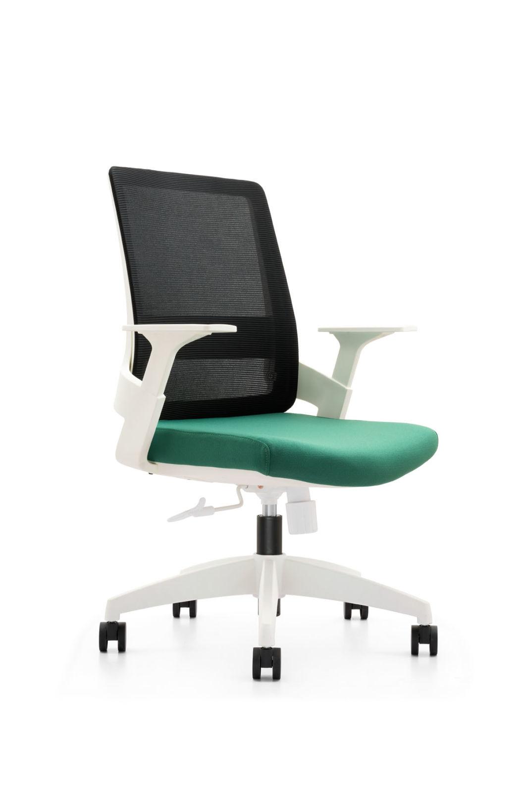 Reinforced Glass Fiber European Standard En1335 BIFMA Medium Back Staff Modern Fabric Office Swivel Chair