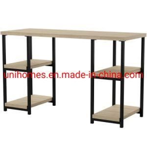 Study Computer Desk Home Office Writing Small Desk, Modern Simple Style PC Table, Black Metal Frame