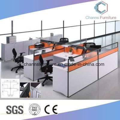 Modular Wooden Workstation with Orange Office Partition (CAS-W1870)