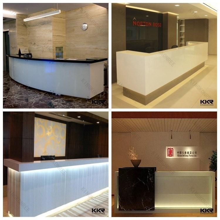 Customized Artificial Solid Surface Stone Reception Bar Counter Desk