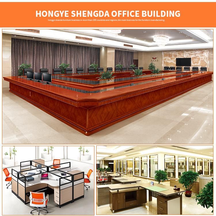 Luxury Modern Design Round Wooden 4 Person Office Modular Cubicle Workstation Staff Table Furniture Partition Metal Office Desk