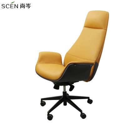 High End Executive Italian Leather Office Chair with 4D Armrest and Sliding Seating for Boss and Manager