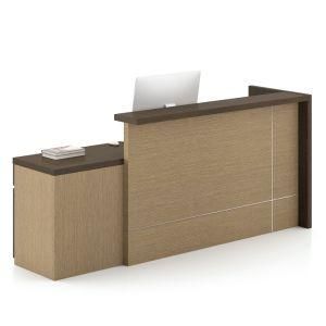 Modern Simple Counter Oak Company Front Table Wood Reception Desk