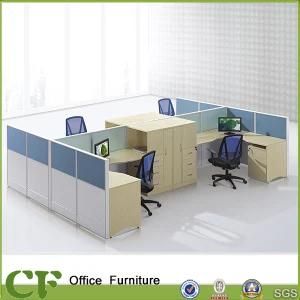 Call Center Cubicles 4 Seat Workstations with Movable Pedestal