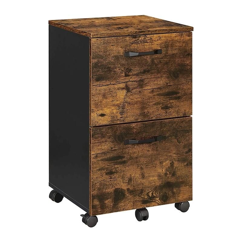 Rolling Office Industrial File Cabinet with 2 Drawers and Wheels