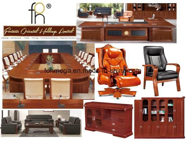 Simple Design Office Wood Conference Desk with Metal Legs