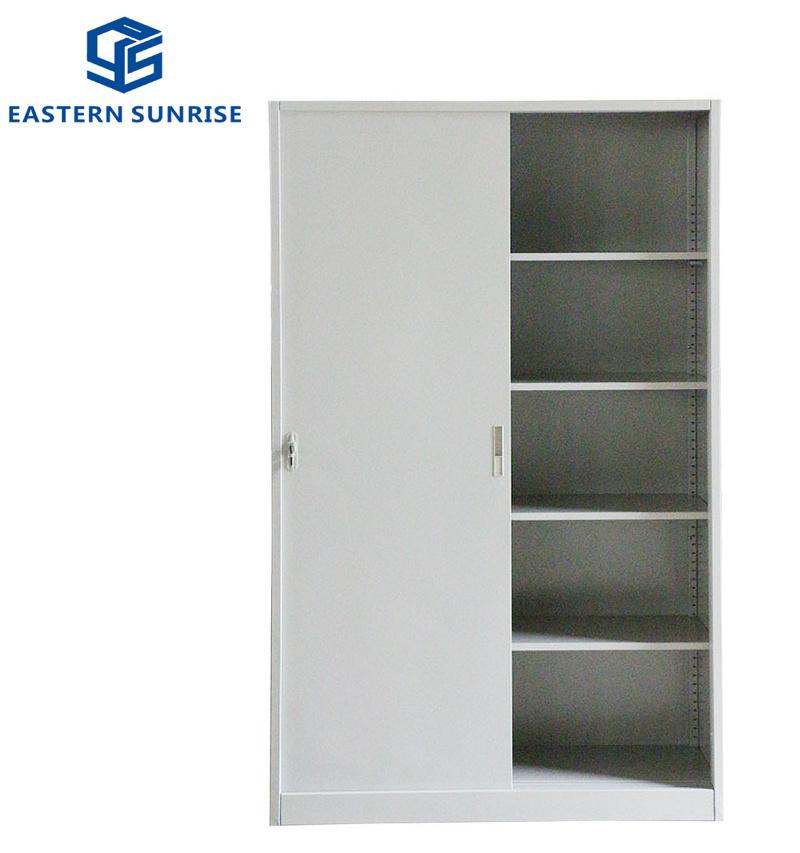 Full Height Metal Storage Cabinet with 2 Sliding Steel Doors