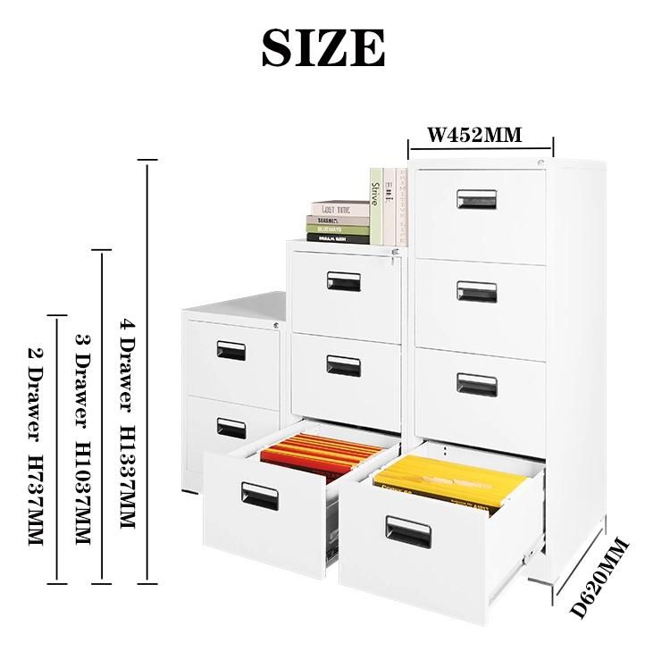 Easy Assembled Vertical File Cabinet Metal 4 Drawer Cabinet