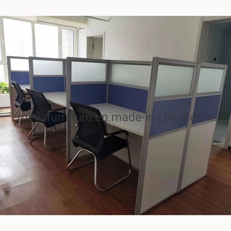 (M-WS218) White Simple Modern Staff Office Computer Table with Workstation Cubicle Partition