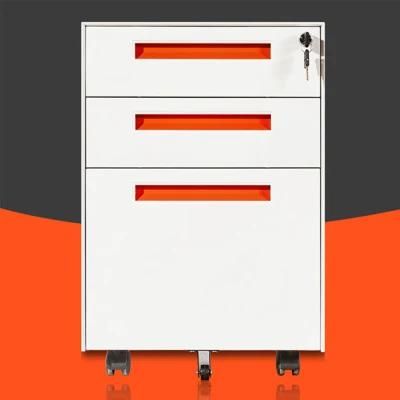Movable 3-Drawers Metal Locker/Office School Storage Cabinet