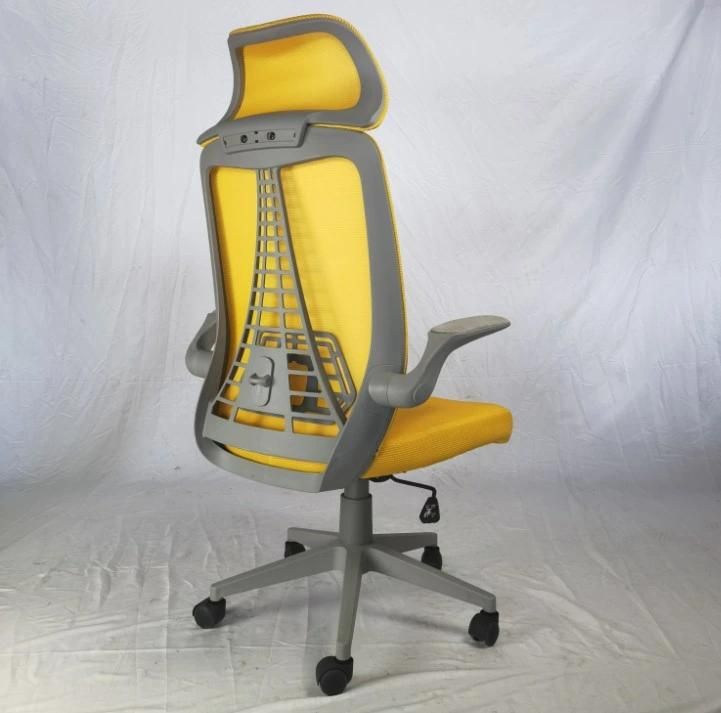Adjustable Headrest Mesh Office Swivel Chair with High Back