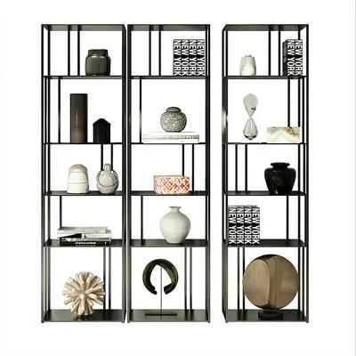 Living Room Simple Wrought Iron Floor Storage Shelf 0595