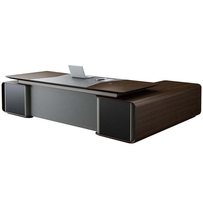 Factory Wholesale New Design Luxury L-Shaped Wooden Executive Desk