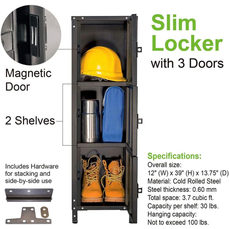 3-Door Steel, Retro Style. Factory Direct Sales of High-Quality Lockers.
