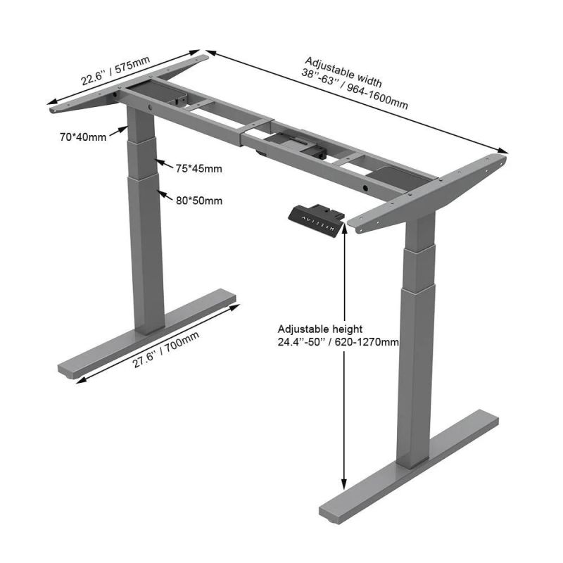 Office Furniture Online Dual Motor Industrial Height Adjustable 48 Inch Standing Table
