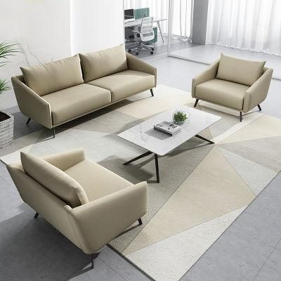 Track Arm Sofa with Coated Metal Base 4 Seater with Armrest Fabric Sofa Set in Hotel