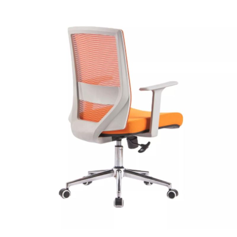 Chromed Metal Base Fixed Armrest Comfortable Cushion Office Chair