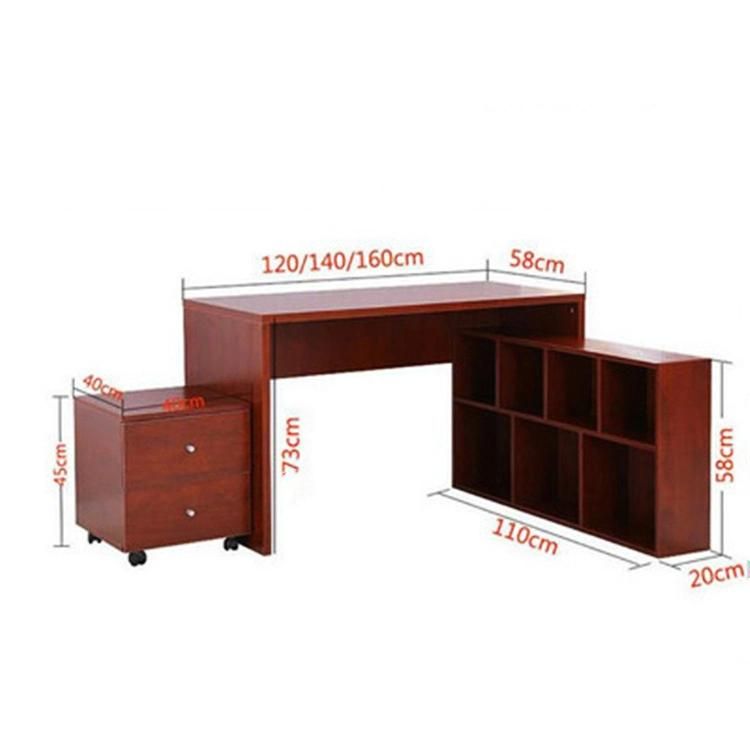 Simple and Practical Single Office with Bookcase Computer Desk 0297