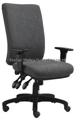Three Lever Heavy Duty Mechanism Height Adjustable Armrest Nylon Base Fabric Seat&Back High Back Office Chair