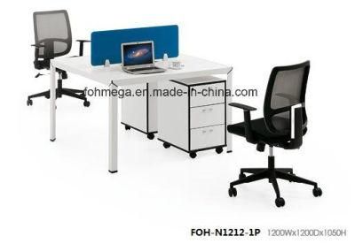 Economical White Destop Workstation with Metal Leg