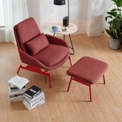 Modern Fabric Hotel or Home Relax Leisure Chair Lounge Chair with Footrest