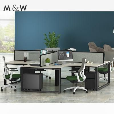 Factory Modular Aluminum Desk Table L Shape Workstation Office Furniture