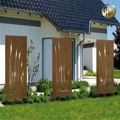 Laser Cut Corten Steel Garden Decorative Panel Rusty Screen/ Fence Panel