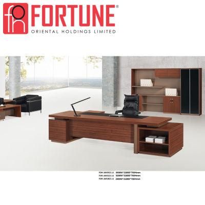 Dark Brown Melamine Executive Table Modern Office Desk (FOH-AM3521-A)