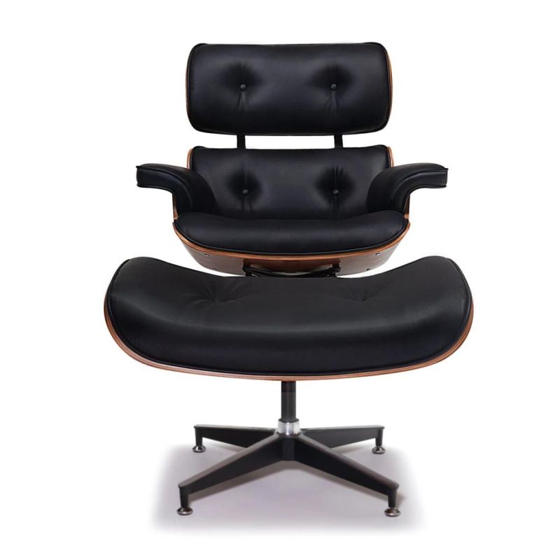 Factory Price 195USD Lounge Chair with Ottoman High Quality PU Leather Black White Brown